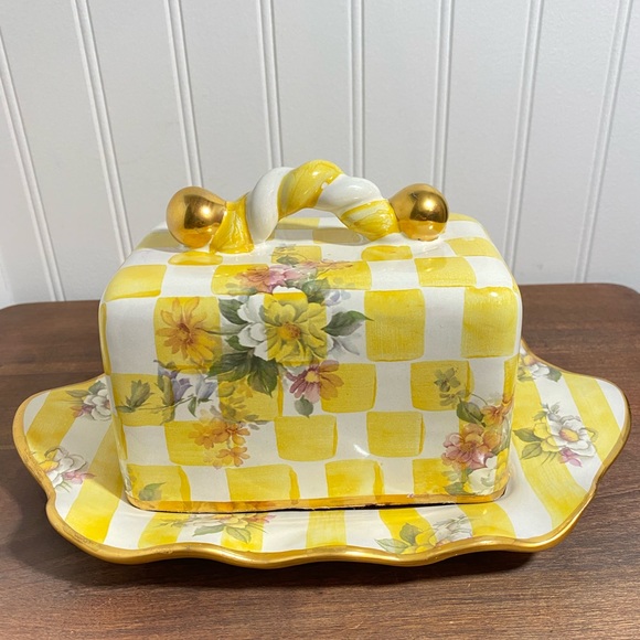 MacKenzieChilds Accents Mackenzie Childs Vintage Lemon Curd Honeymoon Butter Dish Platter